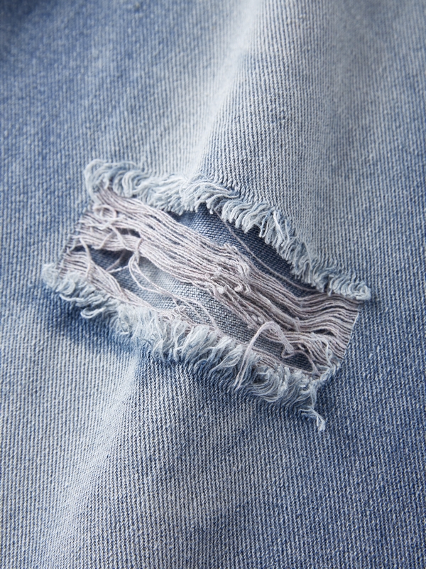 Vintage Wash Loose Ripped Jeans-7