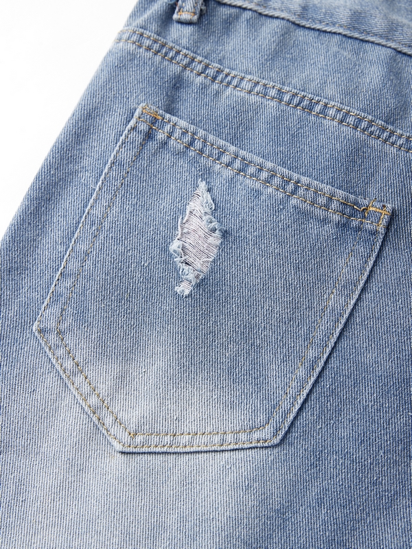 Vintage Wash Loose Ripped Jeans-8
