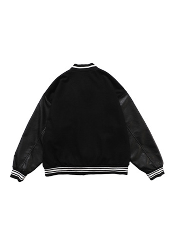 Men's Toweling Embroidered Varsity Jacket-1