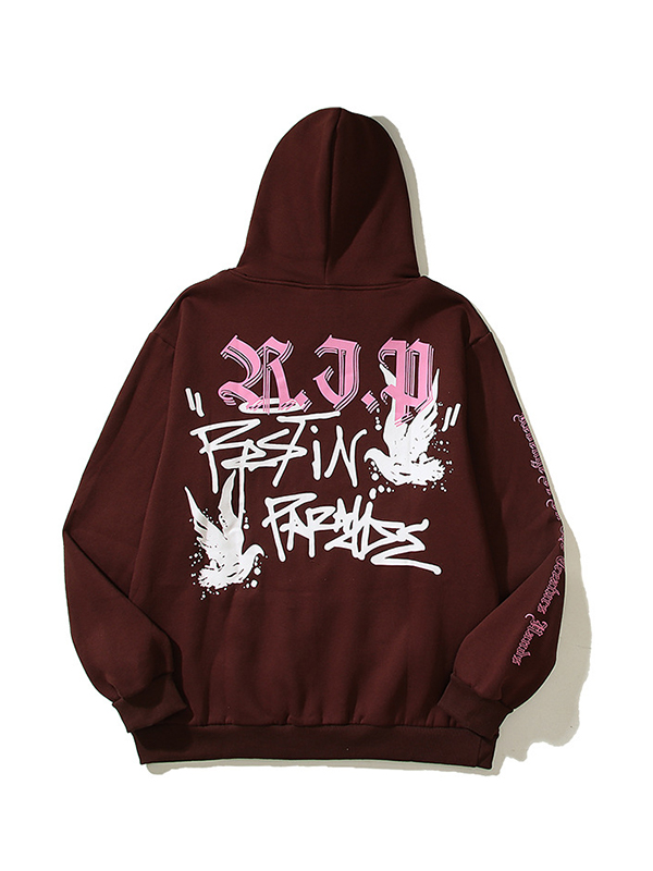 Men's Graffiti Splash Ink Print Oversized Hoodie-1