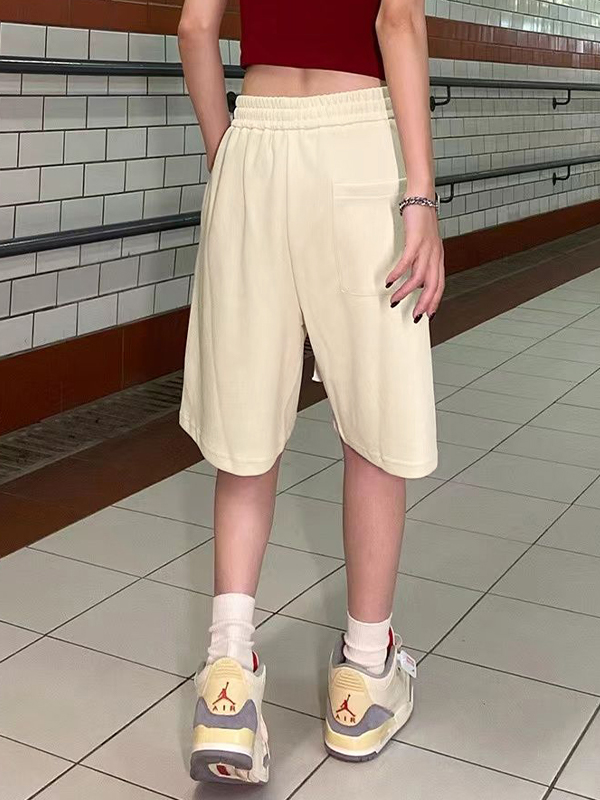 Sporty Star Print Drawstring Shorts-1