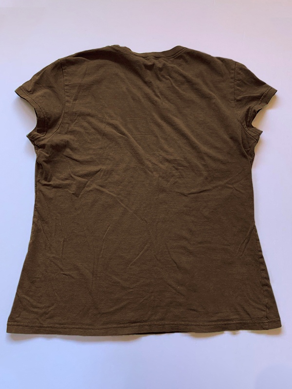 Vintage Brown Guitar Print Short Sleeve Tee-1
